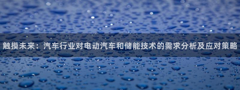优发国际app官网下载安装苹果：触摸未来：汽车行业对电动汽车和储能技术的需求分析及应对策略